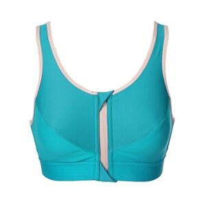 Syrokan Womens High Impact Front-Zip Sports Bra Size 32A Wirefree Cross Back NWT